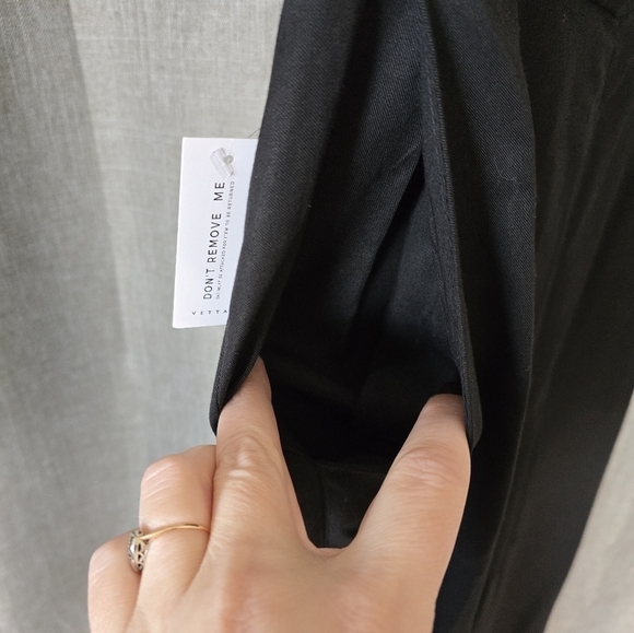 Vetta 2 Piece Apron Tie Back Jumpsuit in Black size 4 100% Linen - Picture 6 of 11